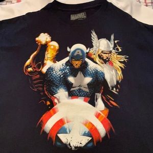 Marvel authentic black T-shirt captain America ,Thor ,& Iron Man